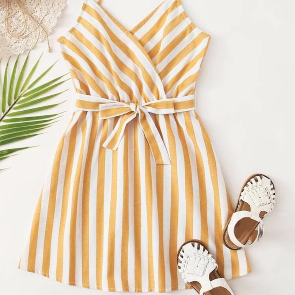 Yellow/white striped SHEIN sun dress